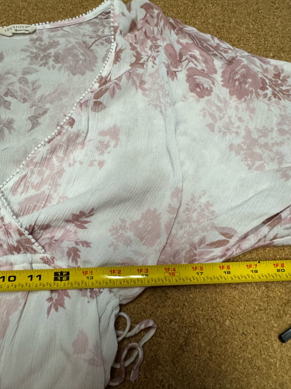 Lovestitch Follow Me Maxi Dress M Pink Ivory Floral Boho Cottagecore Tiered B2 - Picture 12 of 15